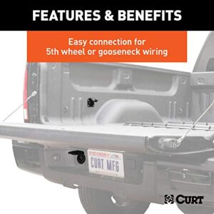 CURT 57008 7-Foot Vehicle-Side Truck Bed 7-Pin Trailer Wiring Harness Extension, Select Ford F-150, F-250, F-350 Super Duty , black