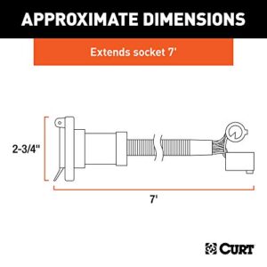 CURT 57008 7-Foot Vehicle-Side Truck Bed 7-Pin Trailer Wiring Harness Extension, Select Ford F-150, F-250, F-350 Super Duty , black