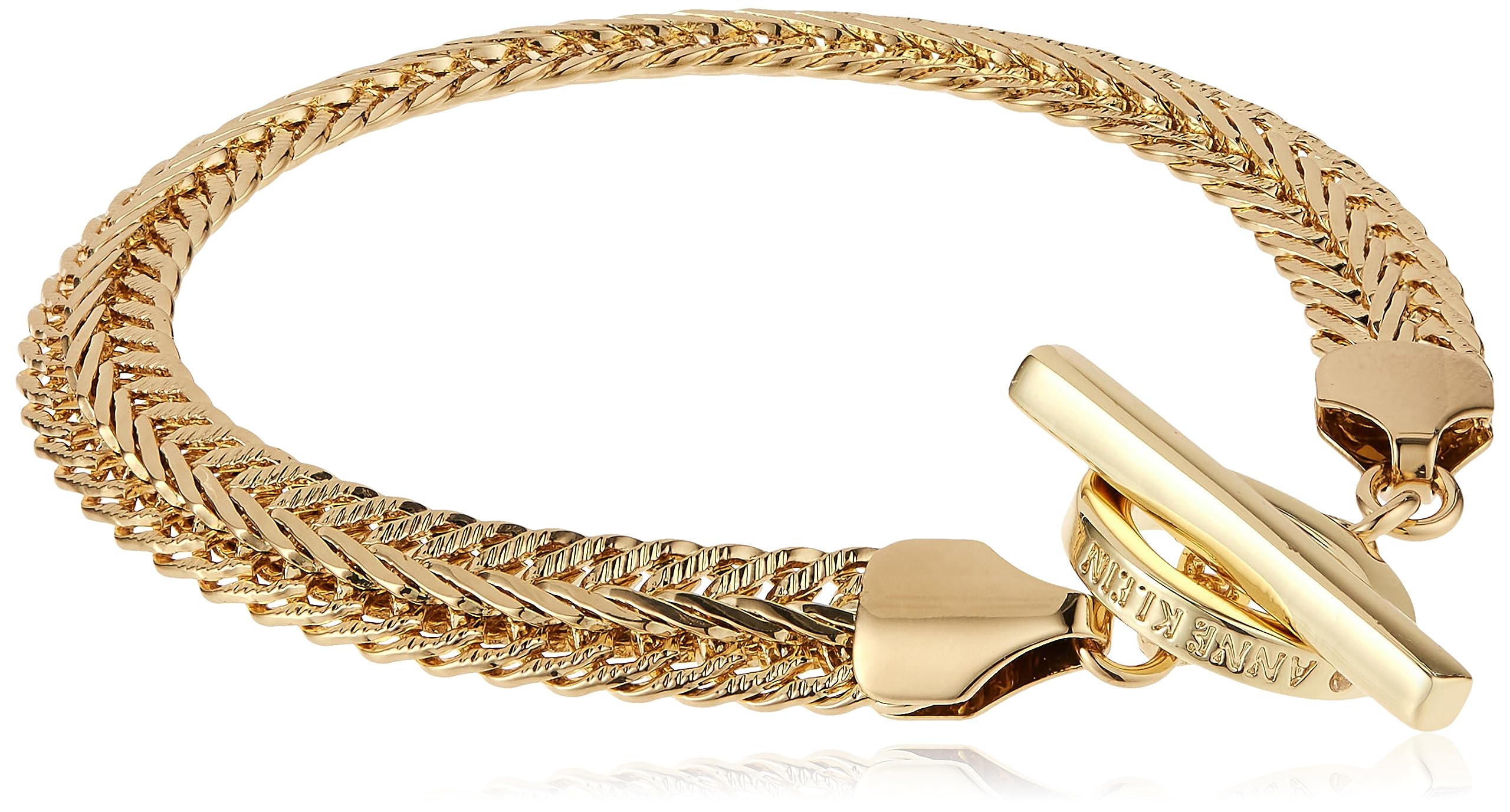 Anne Klein Classics Goldtone Flat Chain Flex Bracelet, One Size