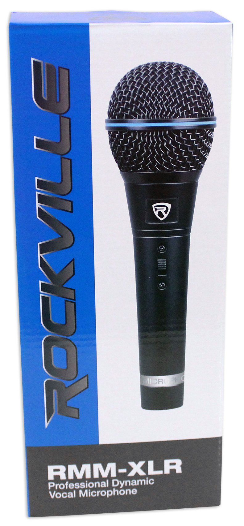 Rockville RMM-XLR Dynamic Cardioid Professional Metal Microphone W/10' XLR Cable., Black