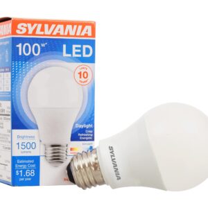 SYLVANIA LED Light Bulb, 100W Equivalent A19, Efficient 14W, Medium Base, Frosted Finish, 1500 Lumens, Daylight - 1 Pack (79294)