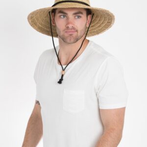 Peter Grimm - Lifeguard, Costa - Wide Brim Sunhat - Men & Women (One Size) (Natural, Costa)