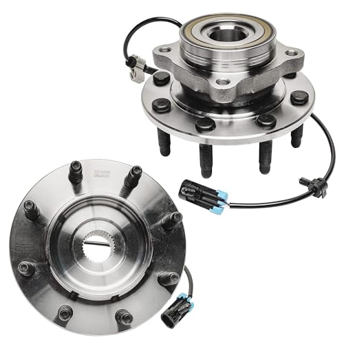 Detroit Axle - 4WD Front Wheel Bearing Hubs for Silverado Sierra 2500 HD 3500 Chevy Avalanche Suburban GMC Yukon XL 2500 Hummer H2 Wheel Bearing and Hubs Assembly Replacement