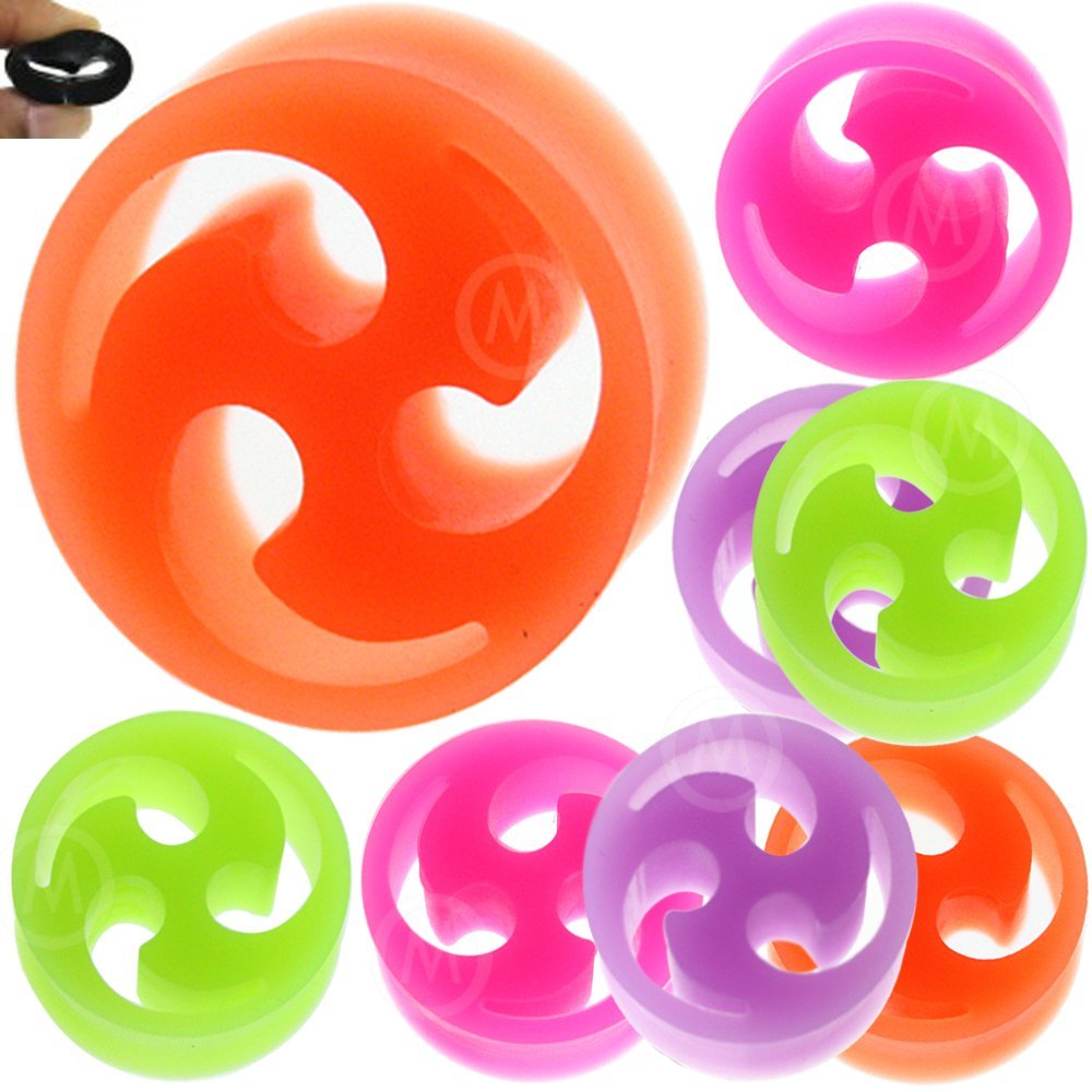 7/8 Inch gauges Ear Plugs Silicone Flesh Tunnels Double Flare Expander Stretcher Taper MoDTanOiz 22mm