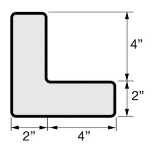 INCOM Manufacturing: 5S / Lean Textured Floor Organization Layout Markers – L/Corner Shape, 6 inch x 6 inch, Black (Pack of 25)