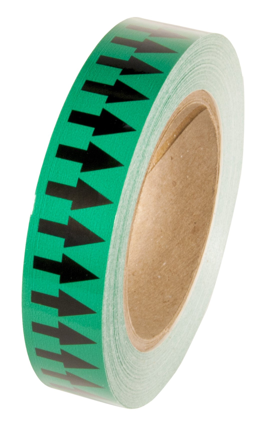 INCOM Manufacturing: Directional Flow Arrow Pipe Identification Vinyl Marking Adhesive Tape, 1 inch x 108 ft., Green/Black