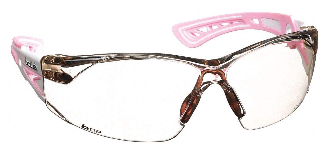 Bollé Safety 40249, Rush+ Small Safety Glasses Platinum, Pink & White Frame, CSP Lenses