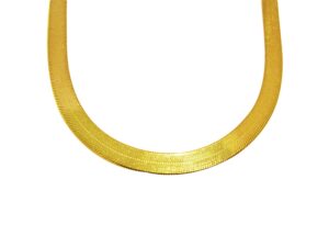 amz jewelry 10k yellow gold flexible herringbone chain 6 mm(0.23 in) necklace (16 in)