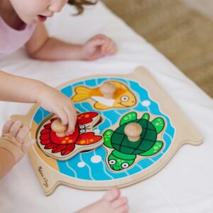 Melissa & Doug Animals Jumbo Knob Wooden Puzzles Set - Fish and Pets - Chunky Wooden Puzzles for Toddlers, Animal Puzzles For Kids Ages 1+