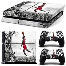 can ps4 console designer protective vinyl skin decal cover for sony playstation 4 & remote dualshock 4 wireless controller stickers - flying man jordan style