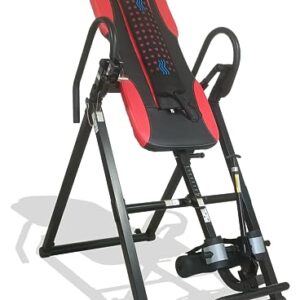 Health Gear ITM5500 Advanced Technology Inversion Table With Vibro Massage & Heat - Heavy Duty up to 300 lbs., Black/Red