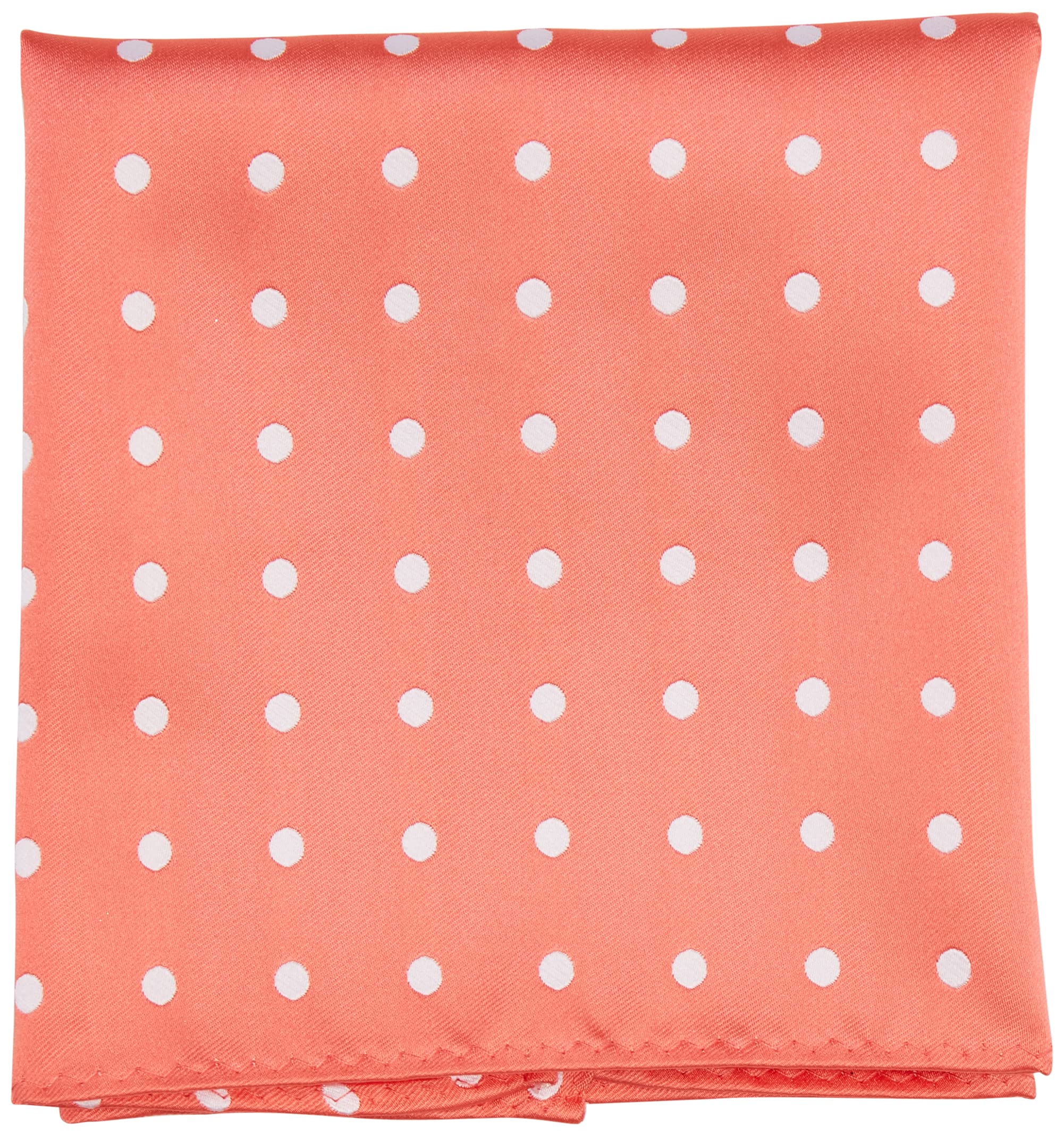 Stacy Adams Men's 3 Pack Satin Neckties Solid Striped Dots with Pocket Squares, Coral, One Size