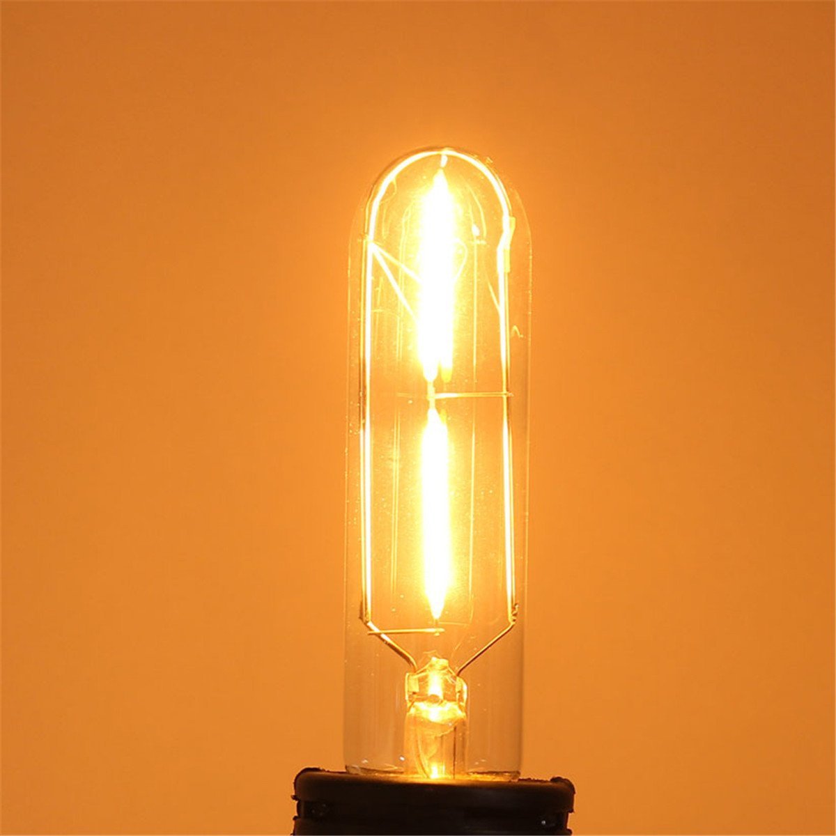 Superdream E27 T10 2W Cob Led Vintage Light Bulb Retro Edison Style Screw Technology 25W Incandescent Bulb Equivalent Old Fashioned Tubular Nostalgic Filament Warm White 2700K