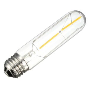 Superdream E27 T10 2W Cob Led Vintage Light Bulb Retro Edison Style Screw Technology 25W Incandescent Bulb Equivalent Old Fashioned Tubular Nostalgic Filament Warm White 2700K