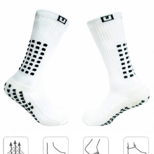 Ulalaza Unisex Anti Slip Sports Thicken Cushion Soccer Socks Non Skid Grippy Traction for Football Basketball Sports