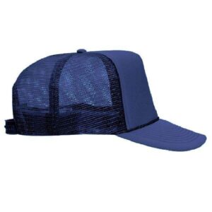 OTTO Polyester Foam Front 5 Panel High Crown Mesh Back Trucker Hat - Navy