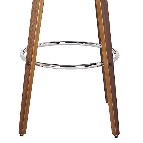 Armen Living LCSOBABRWA30 Sonia Barstool with Polyurethane Upholstery, 30"H, Walnut Wood Finish/Brown