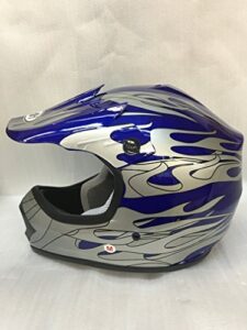 smartdealsnow youth dot helmet blue/flame color dirt bike style youth model (large)q