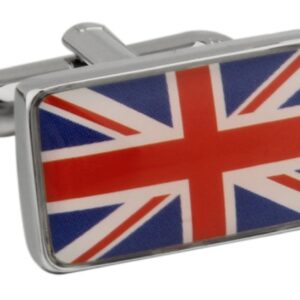 MRCUFF United Kingdom Flag Great Britain Union Jack British Pair Cufflinks in a Presentation Gift Box & Polishing Cloth