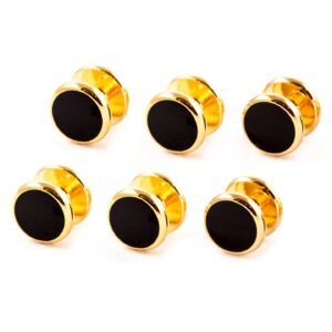 Cuff-Daddy 6 Gold Black Shirt Studs