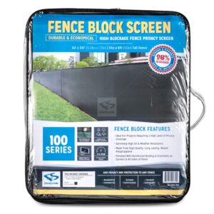 fencescreen fence privacy screen - extreme 98% blockage temporary windscreen fence cover (6ft x 50ft, black)