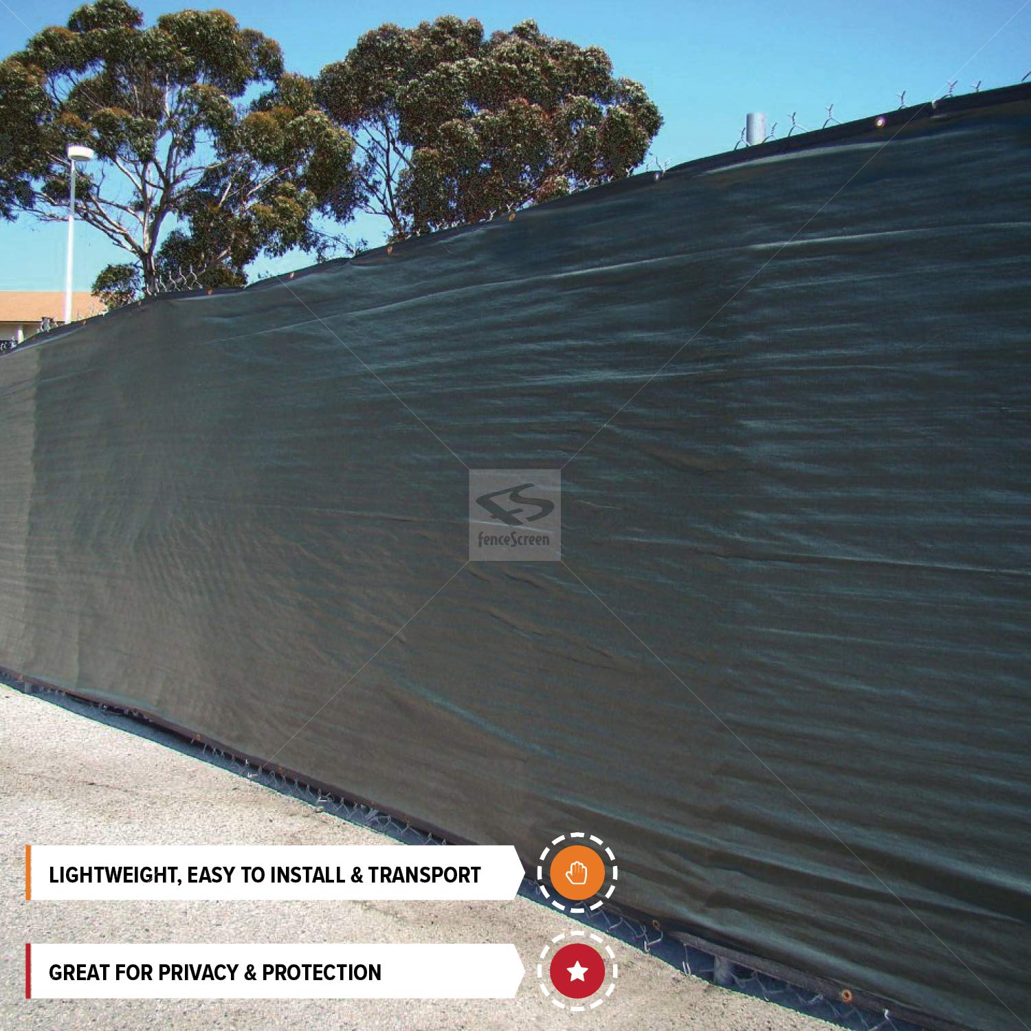 FenceScreen Fence Privacy Screen - Extreme 98% Blockage Temporary Windscreen Fence Cover (6ft x 50ft, Black)