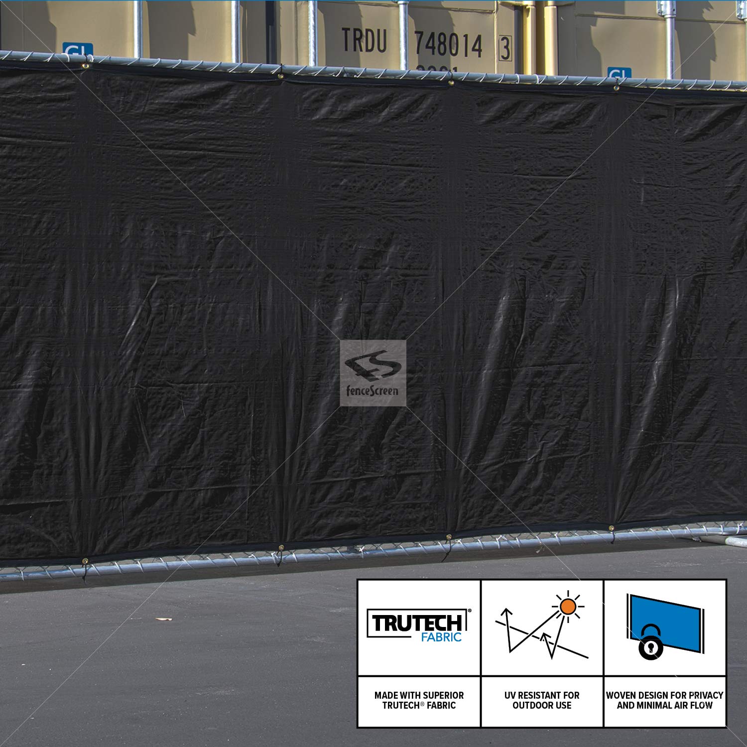 FenceScreen Fence Privacy Screen - Extreme 98% Blockage Temporary Windscreen Fence Cover (6ft x 50ft, Black)