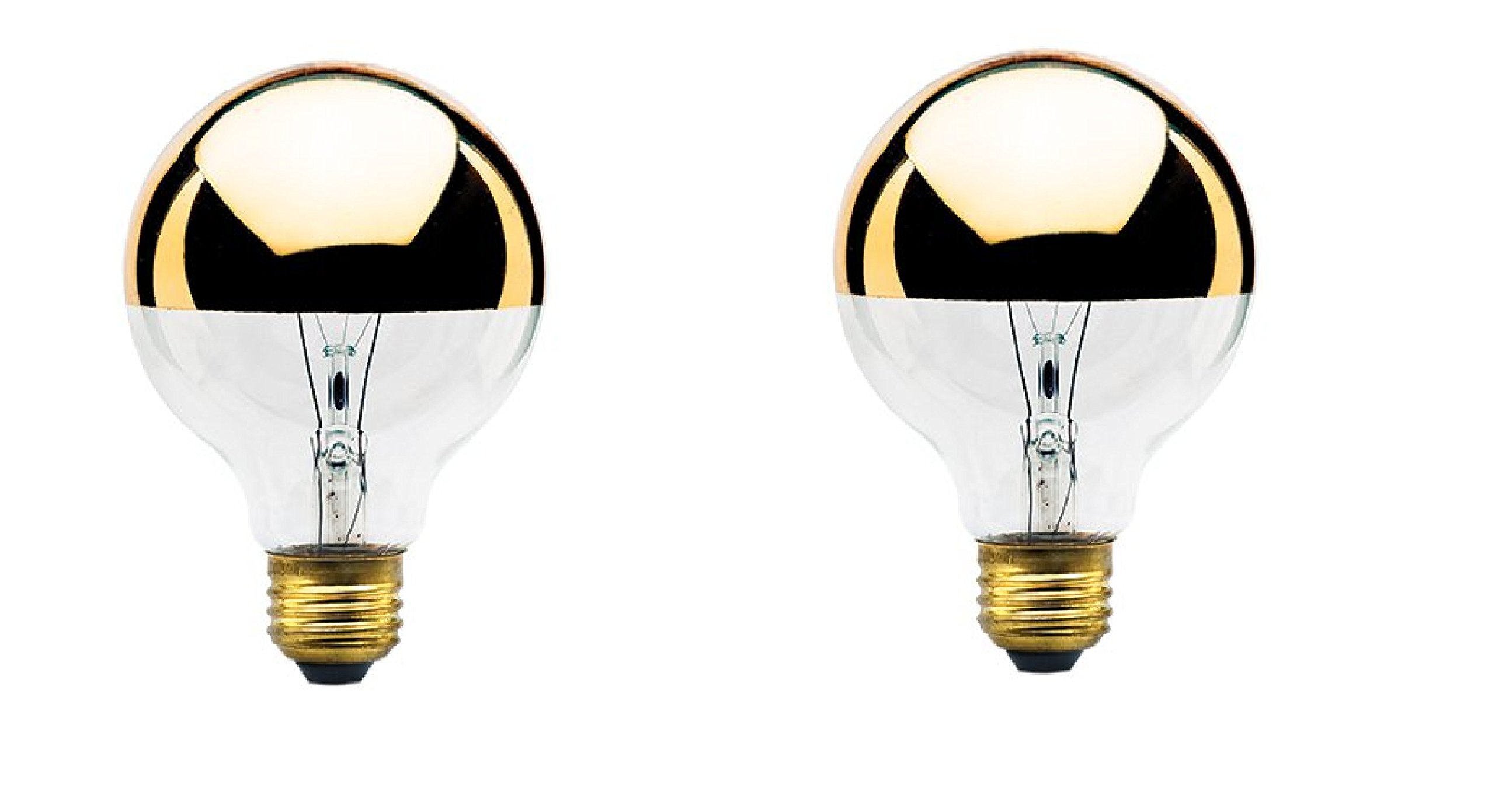 40-Watt G25 Globe Shape Light Bulb, Half Gold, Medium Base (2-Pack)