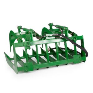 Titan Attachments 60in Economy Grapple Bucket Attachment Fits John Deere Tractors, 3/8in Thick Steel Frame, Hook and Pin Mounting System