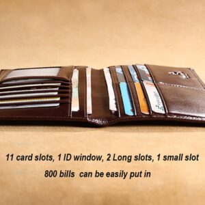 MANBANG Genuine Italian Leather Handbag Organizer Card Case Long Bifold Wallet