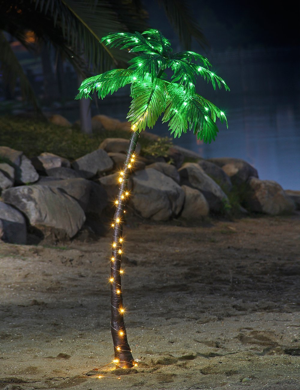 LIGHTSHARE JT-DC240V0250-CLightshare Lighted Palm Tree, Large - ZLS7FT, 7-Feet,Green