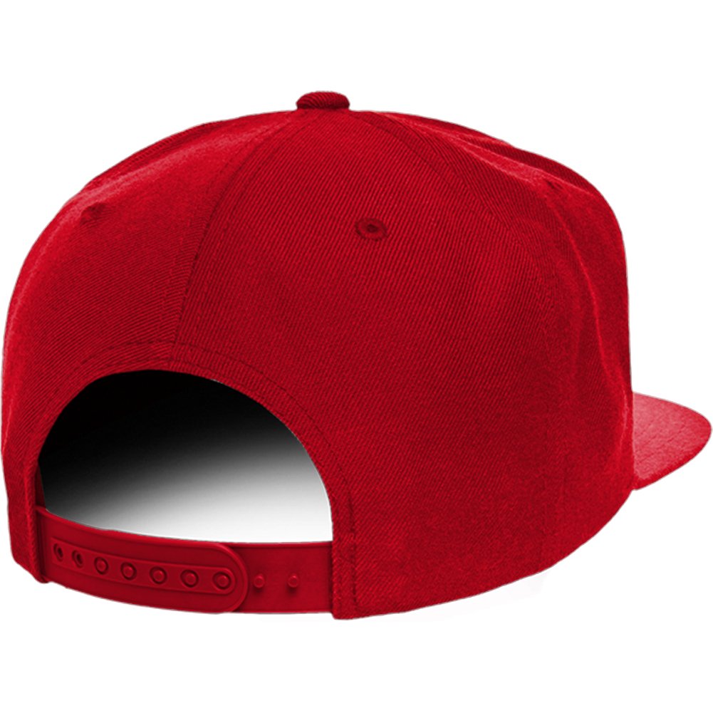 Trendy Apparel Shop Old English A Embroidered Flat Bill Snapback Cap - Red