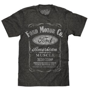 "ford motor co. american made muscle" t-shirt soft touch fabric-x-large onyx