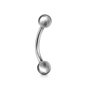 Inspiration Dezigns 12G Basic 316L Surgical Steel Curved Barbell - Sold Individually (Length: 3/8" Ball: 4mm)