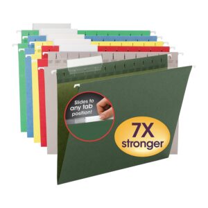 Smead 64092 Tuff Hanging Folder with Easy Slide Tab Letter Steel Gray 18/Pack