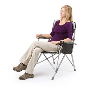 CORE 40021 Equipment Folding Padded Hard Arm Chair with Carry Bag, steel, polyester, Gray