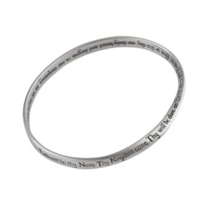 fashionjunkie4life sterling silver the lord's prayer mobius bangle bracelet, polished