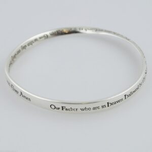 FashionJunkie4Life Sterling Silver The Lord's Prayer Mobius Bangle Bracelet, Polished