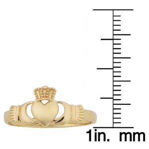 Kooljewelry 14k Yellow Gold High Polish Claddagh Ring (size 6)