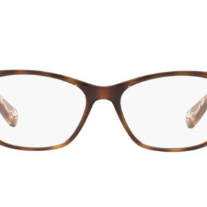 Ralph by Ralph Lauren Women's RA7071 Cat Eye Prescription Eyewear Frames, Shiny Dark Havana/Demo Lens, 52 mm