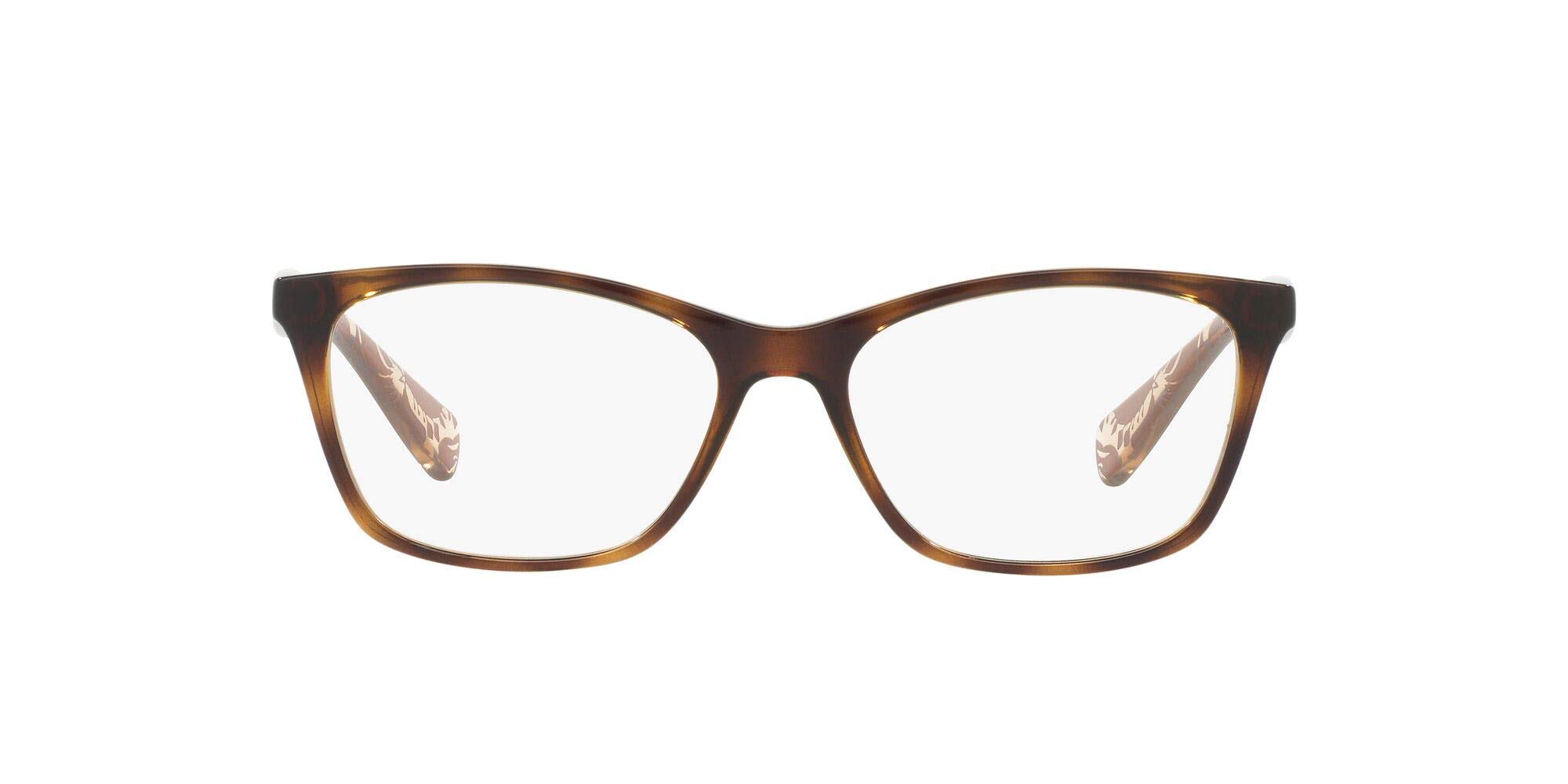 Ralph by Ralph Lauren Women's RA7071 Cat Eye Prescription Eyewear Frames, Shiny Dark Havana/Demo Lens, 52 mm