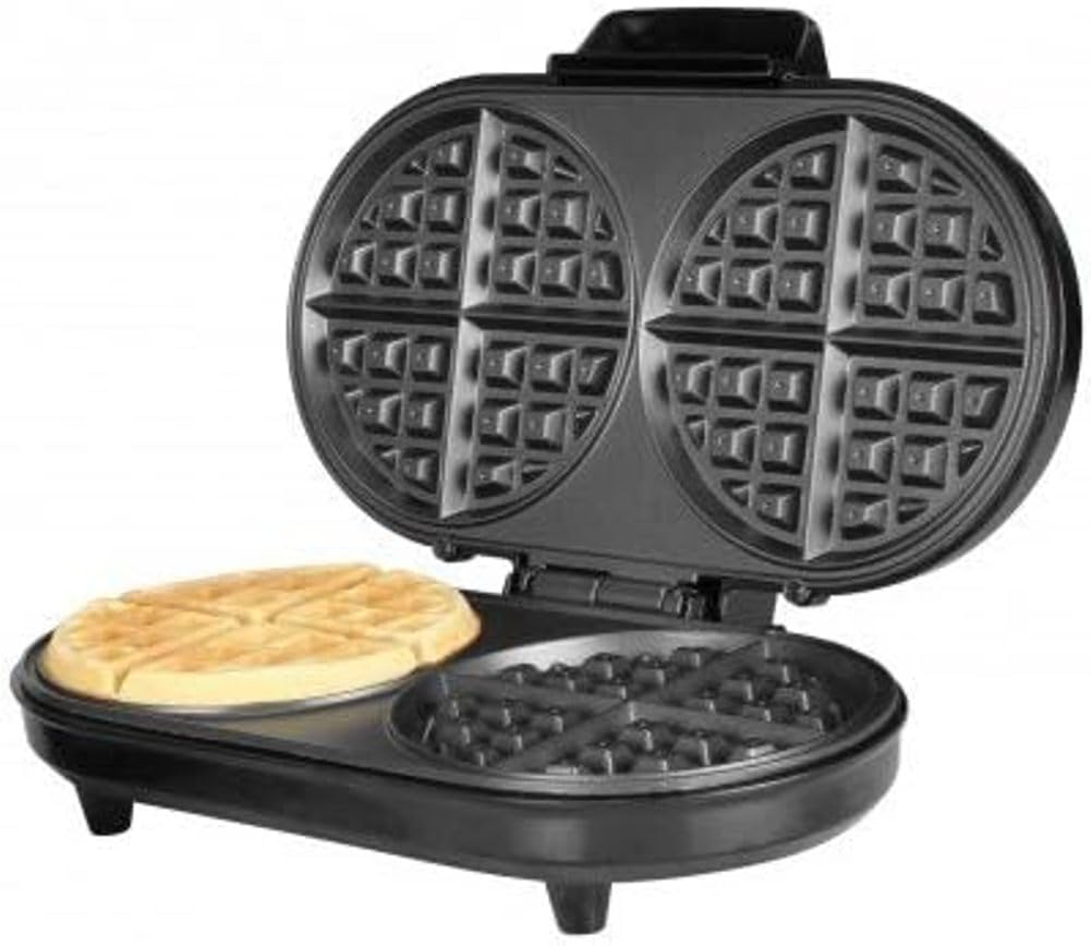 Kalorik WM 42281 BK Traditional Double Belgian Waffle, Make Two Perfect 7" by 1" Waffles Each Time with Precise Temperature Control, Non-stick Coated Plates for Easy Cleaning, Cool Touch Handle