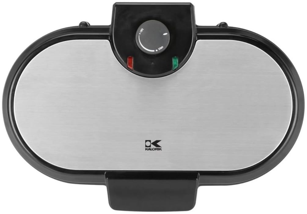 Kalorik WM 42281 BK Traditional Double Belgian Waffle, Make Two Perfect 7" by 1" Waffles Each Time with Precise Temperature Control, Non-stick Coated Plates for Easy Cleaning, Cool Touch Handle