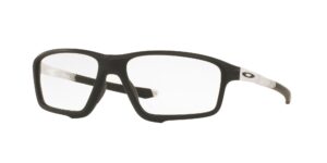 oakley men's ox8076 crosslink zero square prescription eyeglass frames, matte black/demo lens, 56 mm