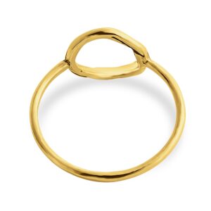 Azaggi Sterling Silver Handcrafted Mediun Karma Ring (gold-plated-silver, 6)