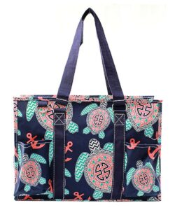 n gil all purpose organizer medium utility tote bag (sea turtle navy blue)