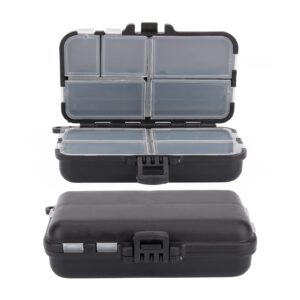 Yosoo Portable Fishing Tool Fishing Tacke Fish Lure Spoon Hook Bait Tackle Waterproof Storage Box Case Holder Container With 9 Compartments For Fishing Accessories Tool Black