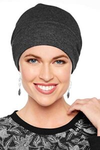 headcovers unlimited cotton relaxed beanie-caps for women with chemo cancer hair loss charcoal