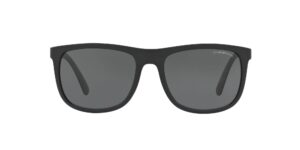 emporio armani men's ea4079 square sunglasses, matte black/grey, 57 mm