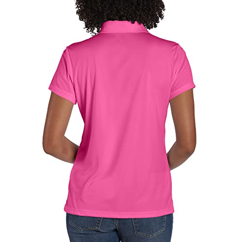 Hanes Sport Women's Cool DRI Performance Polo,Wow Pink,Small